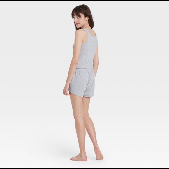 Cropped Tank Top and Shorts Pajama Set - Picture 2 of 2